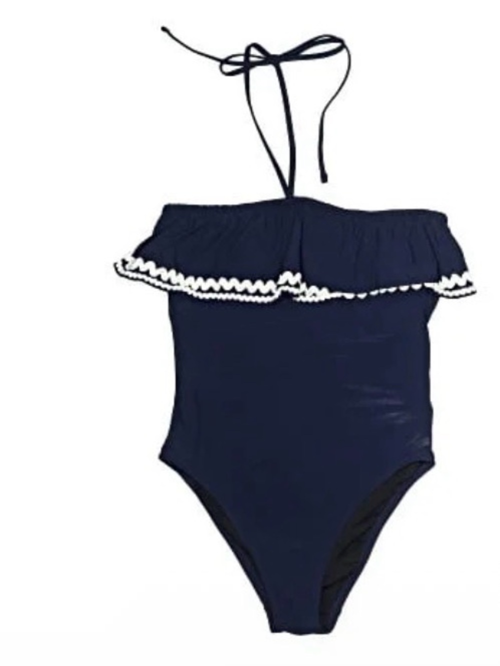 J. Crew Navy Textured Bikini Top with Black Lining